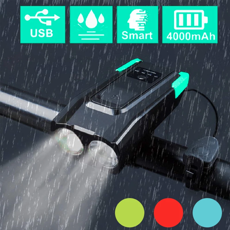 2000/4000 мАч велосипедные фары передние светильник хвост набор USB Перезаряжаемые