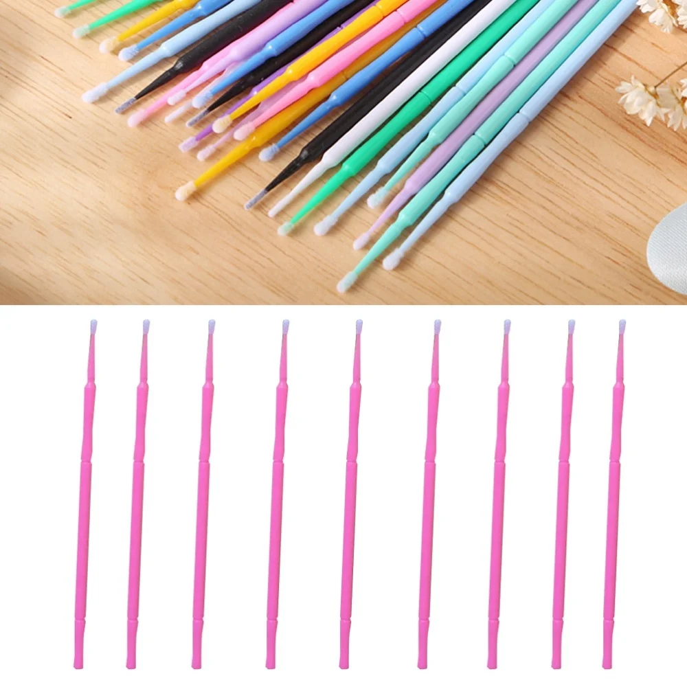 

100pcs Disposable Micro Applicator Brushes Eyelash Extension Cotton Swab Eyelash Micro Brush Wands Makeup Tools Size )