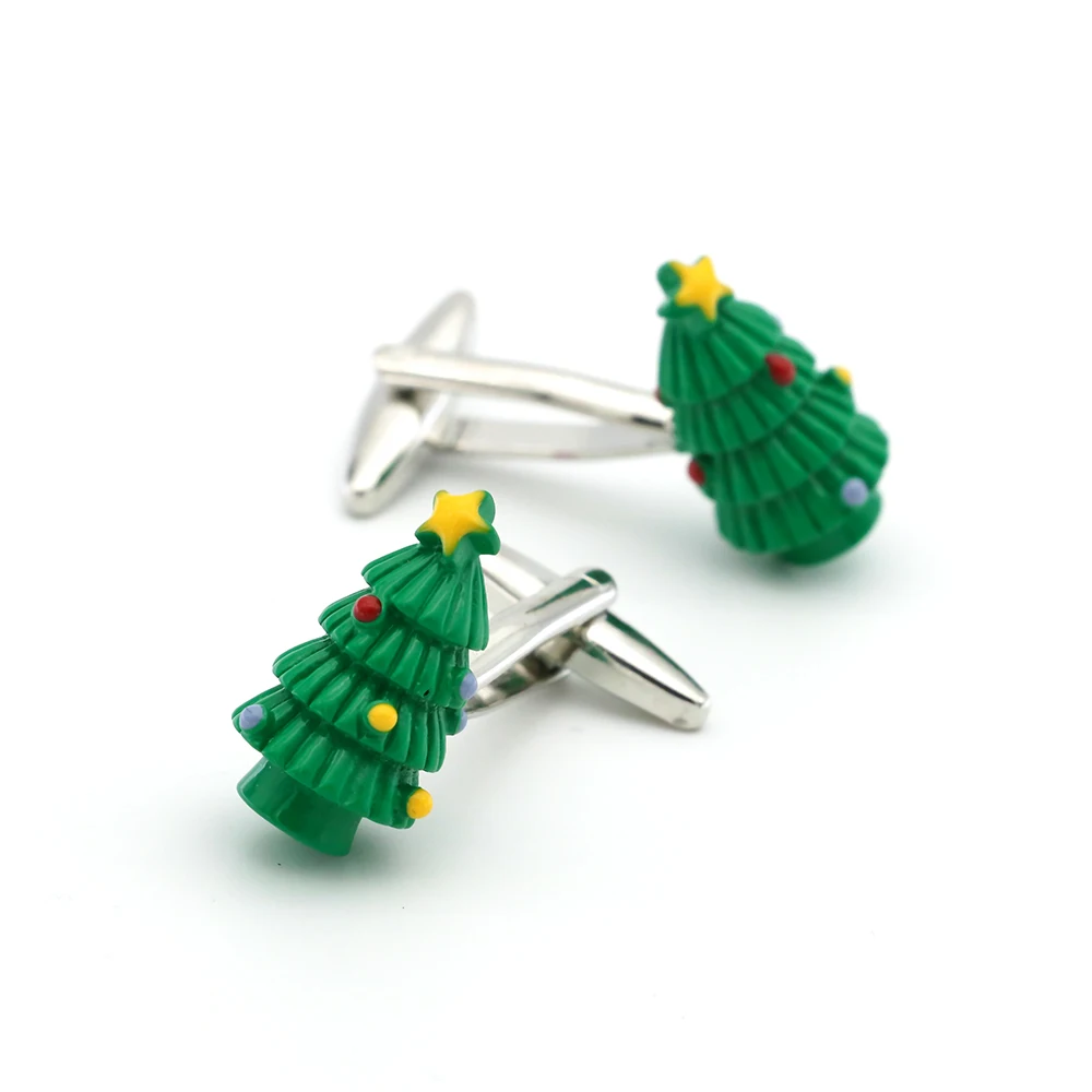 Запонки на рождественскую елку для мужчин праздничный дизайн качественные