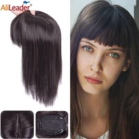 invisible seamless head hair piece clip in wiglets hairpieces with bangs hair air bangs 10 inches head overhead natural black 1b