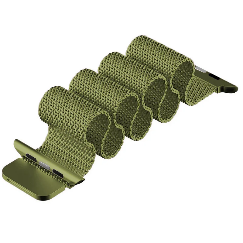 army green Milane петля браслет из нержавеющей стали ремешок для Apple Watch series 3 2 1 38 мм 42 мм браслет ремешок для i watch series 5 4 40 мм 44 мм - Цвет: army green