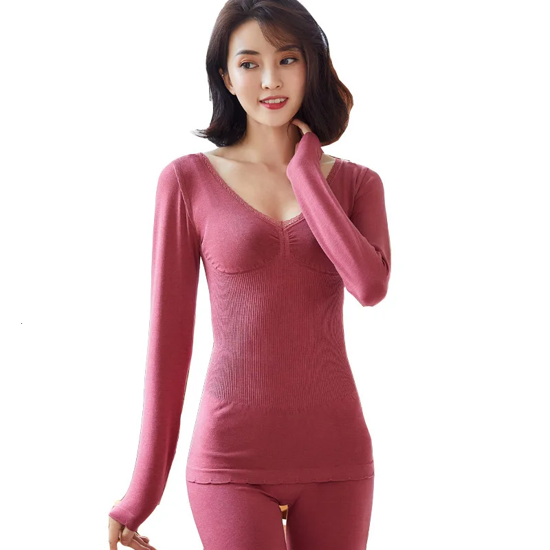 Новинка зимнее теплое нижнее белье Комплект женского термобелья для