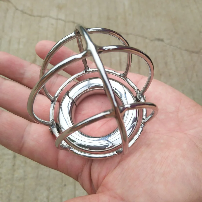 Мужской кулон из нержавеющей стали Мошонка кольцо с подшипником пустотелая