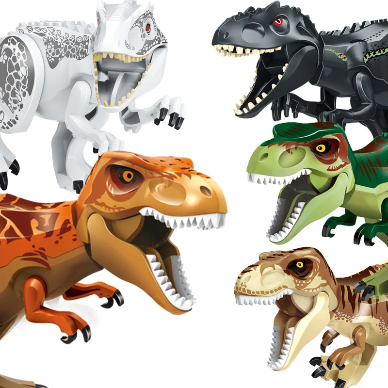 

Large building blocks dinosaur world raptor spelling assembly small particles building blocks children's toys