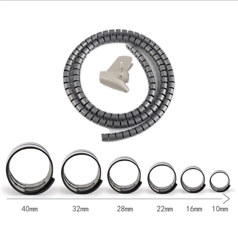 

Sheath Winding Tube Spiral Range Cache Cable Cord Wire Organizer PC TV Winding Pipe Make The Wire Succinct