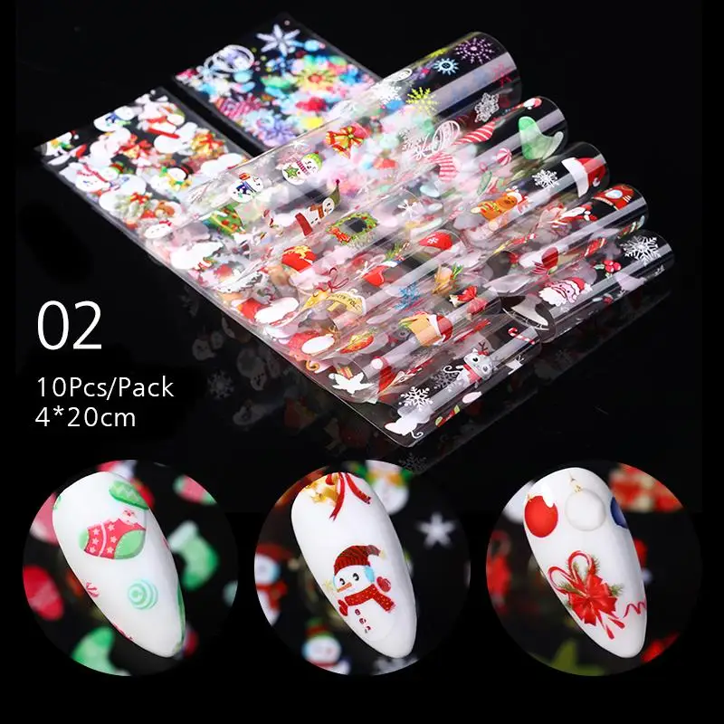 10Pcs Music Symbol Pattern Foil Nails Guitar Singer Christmas Halloween Adhesive Nail Art Stickers Slider Decoration Wraps | Красота и