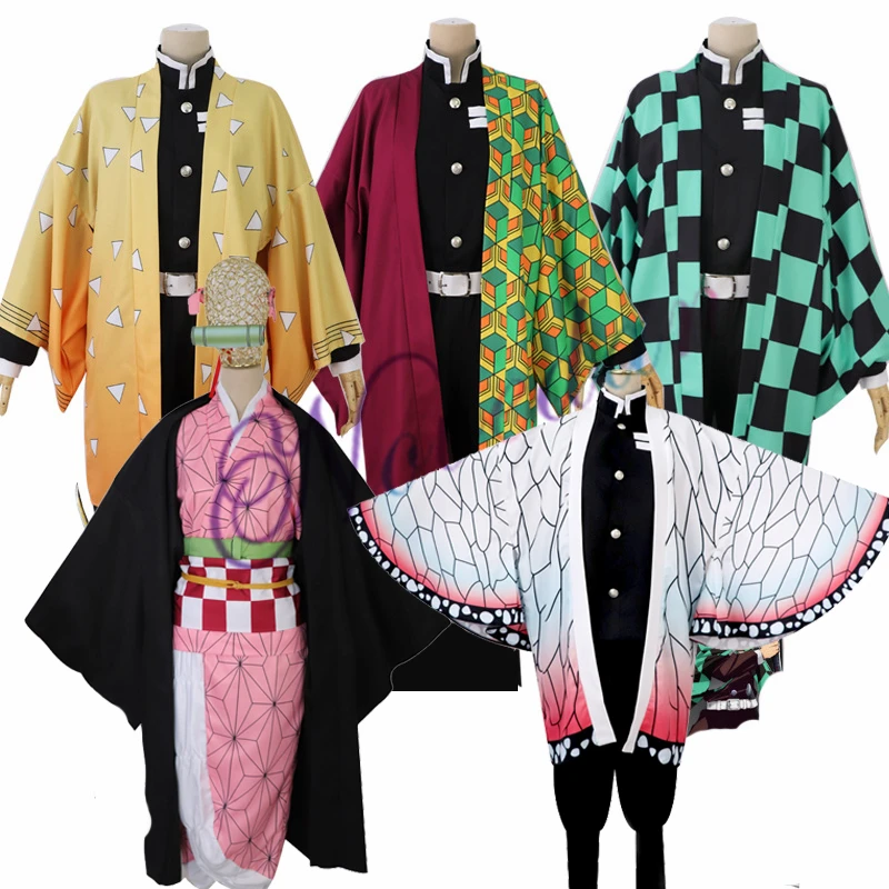 

Anime Demon Slayer Kimetsu No Yaiba Kamado Tanjirou Agatsuma Zenitsu Tomioka Giyuu Nezuko Kimono Uniform Cosplay Costume