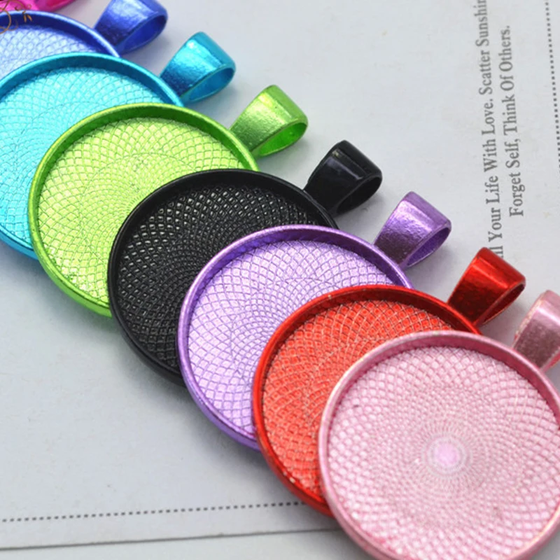 10pcs/lot 25 mm Round Silver Gold Cabochon Base Tray Bezels Blank Setting Supplies For Jewelry Making Findings Pendant