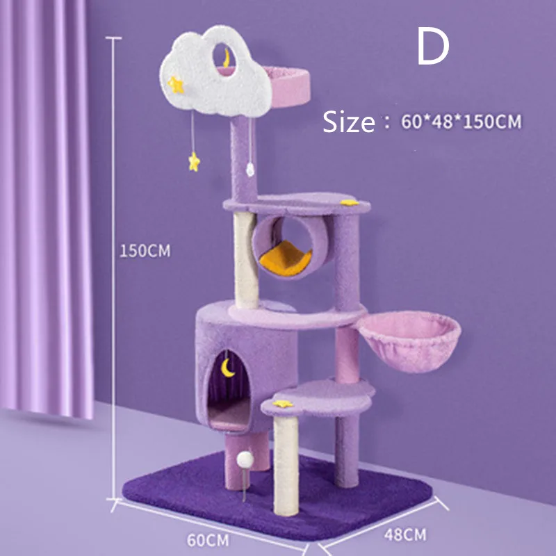 

Cute Pet Cat Tree Tower Condo House Scratcher Post Toy for Cat Kitten Dog Training Toy with Ladder Playing Tree Scratching Posts