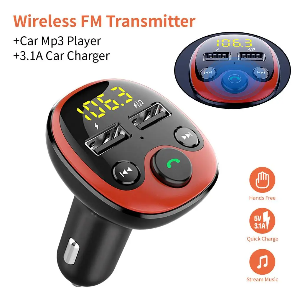 Двойной 3.1A USB зарядное устройство радио fm передатчик Bluetooth Автомобильный MP3 плеер