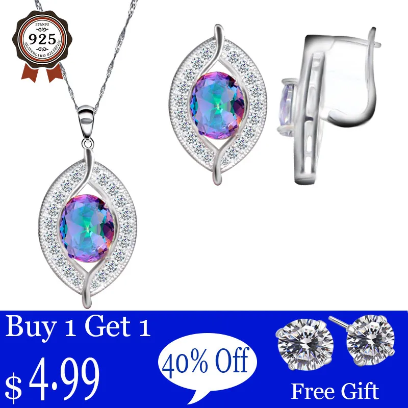 Комплект из колье и серёг 6 цветов|Ювелирные наборы для невесты| |