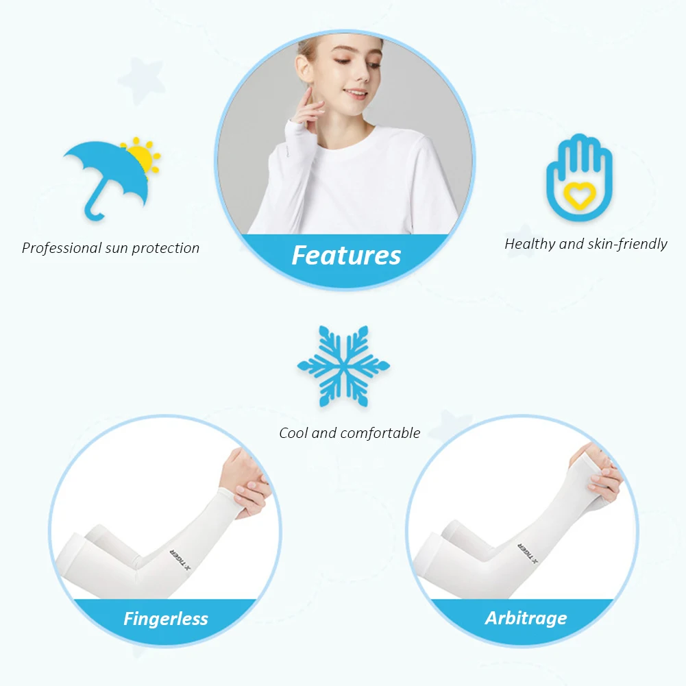 

2021 Summer Cooling Arm Sleeves Sweatproof UV Protection Unisex Mesh Elastic Design Ice Silk Arms Covers Outdoor Sports Cycling