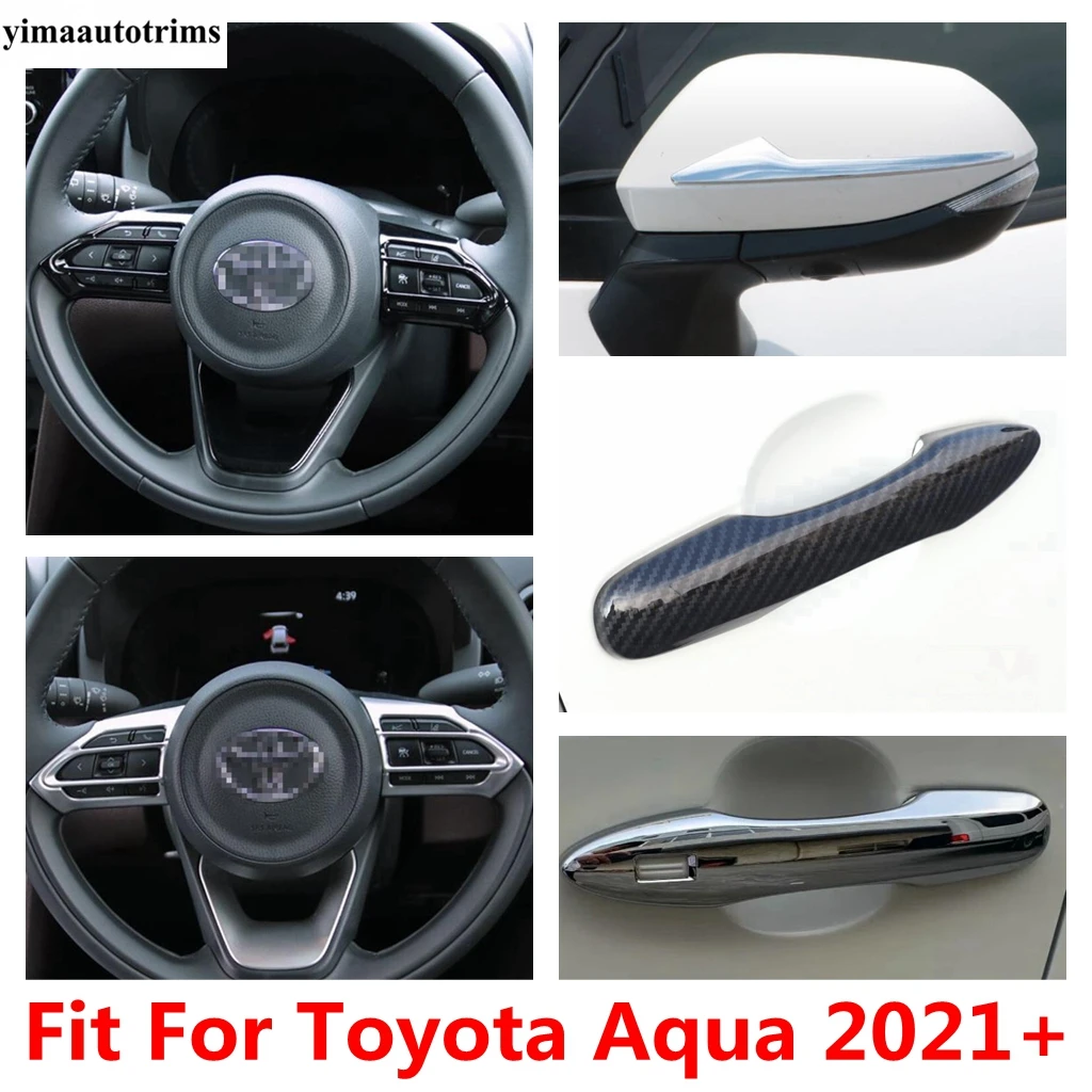 

For Toyota Aqua 2021 2022 Wheel Gear Panel Door Handle Rearview Mirror Rear Bumper Skid Guard Plate Cover Trim Car Accessories
