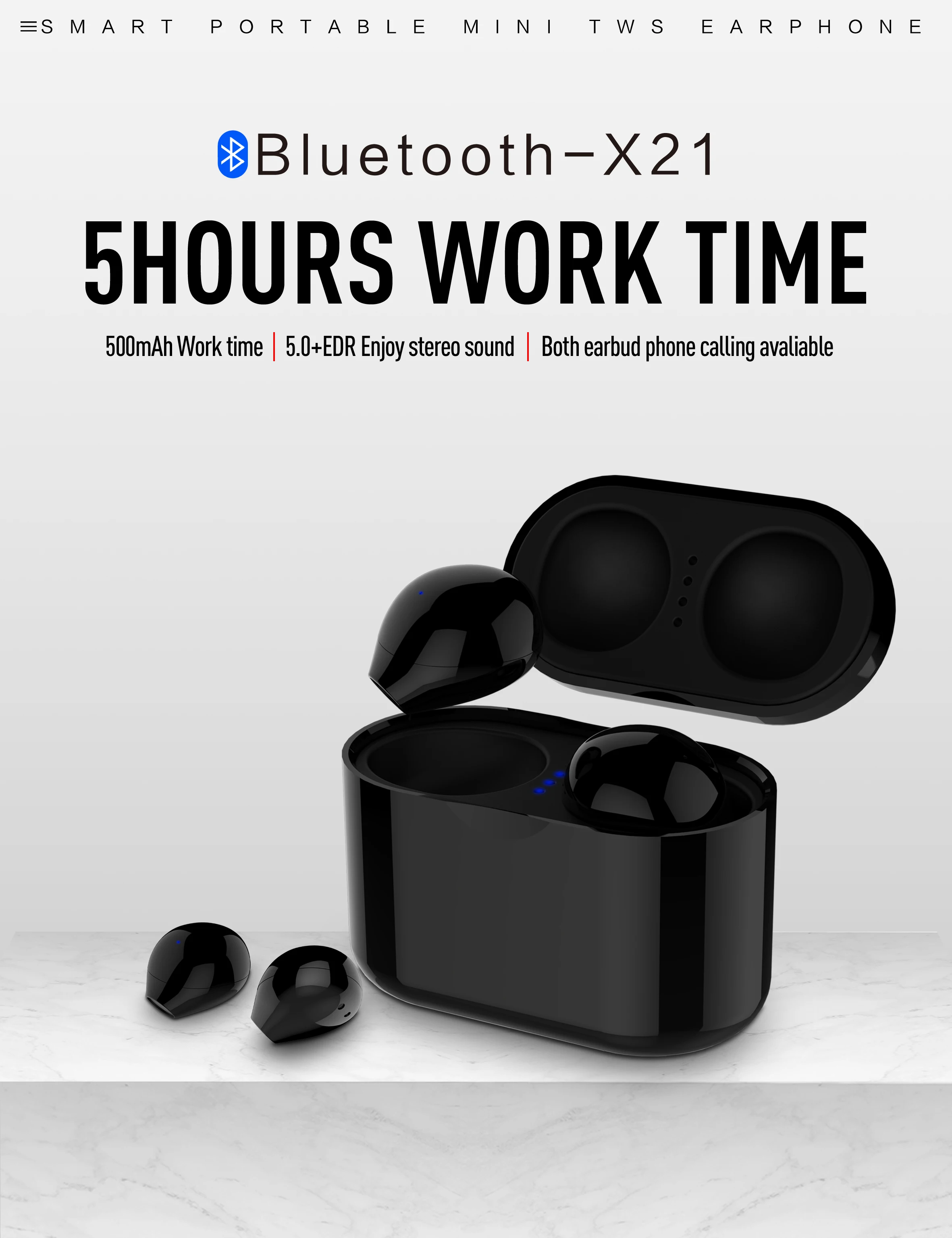 Ультраневидимая Bluetooth гарнитура Mini X20T с зажигалкой стерео беспроводные наушники