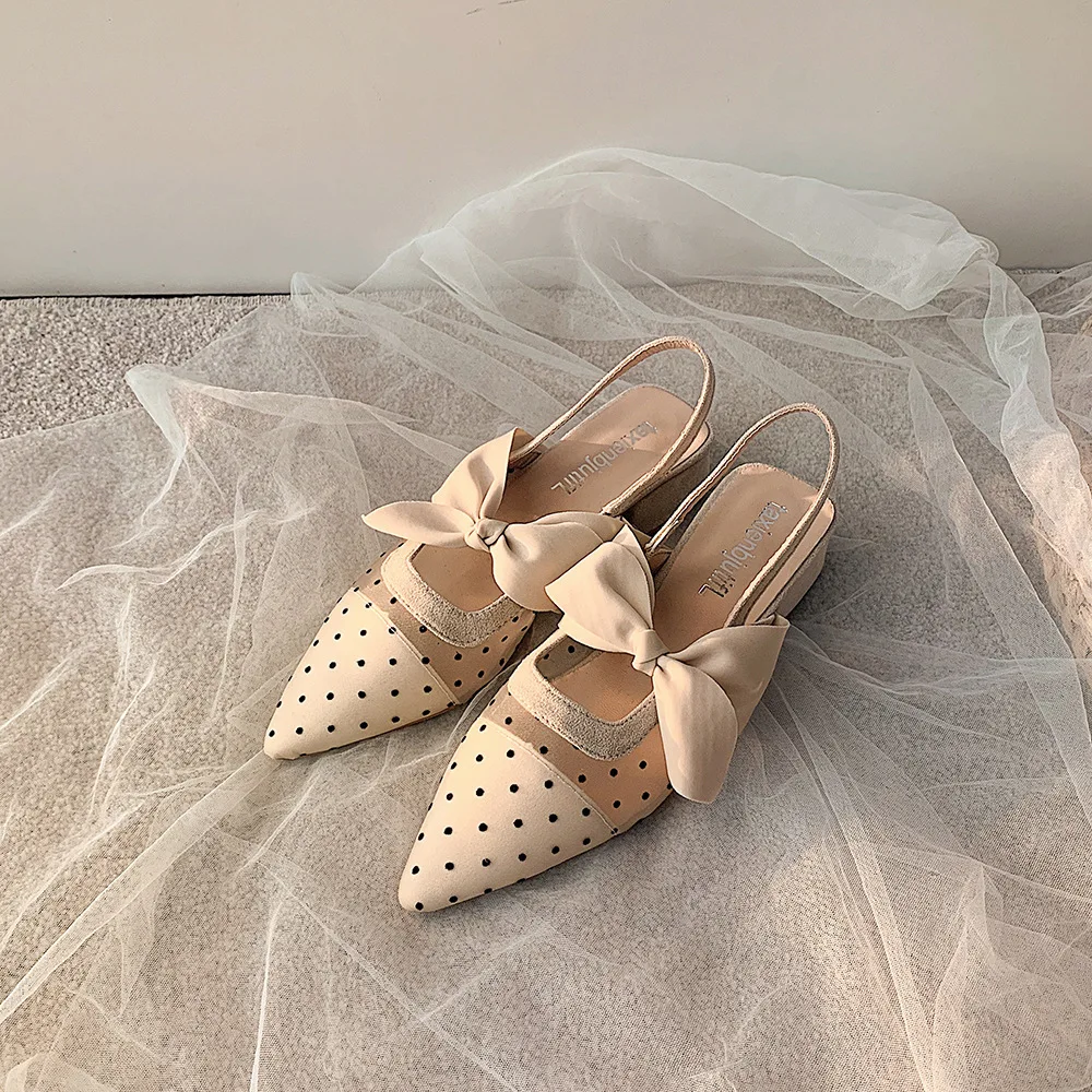 

Comemore Ladies Sandals 2021 Spring Summer Elegant Party Off White Pointed Bow Women Pumps Luxury Shoes Woman Heel High Heels 39