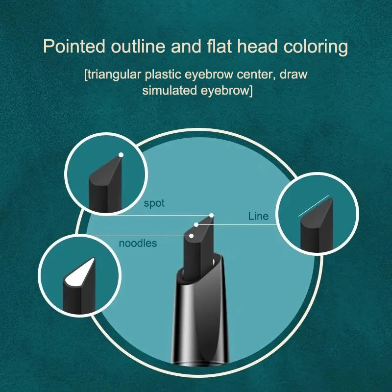 Ультратонкая ручка для бровей с двумя головками водостойкая устойчивая к поту