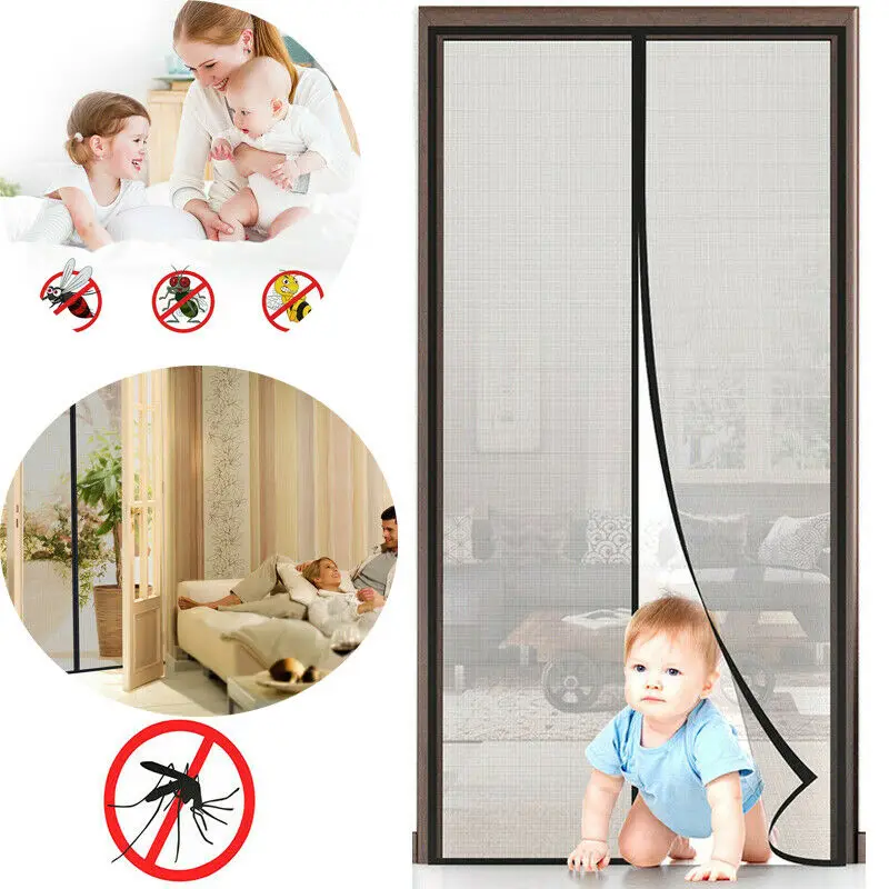 

Mosquito Door Net with Magnet Curtain Mesh Anti Mosquito Insect Sandfly Magnet Door Curtain Mesh Window Netting 5 Size