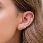 Женские маленькие серьги-гвоздики из стерлингового серебра 925 пробы в минималистическом стиле с прозрачным цирконием, модное Ювелирное Украшение для ушей