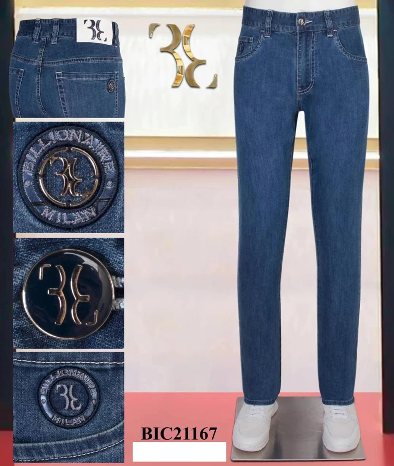 

BILLIONAIRE Jeans cotton 2021 Spring summer new style England zipper embroidery breathable high quality free shipping