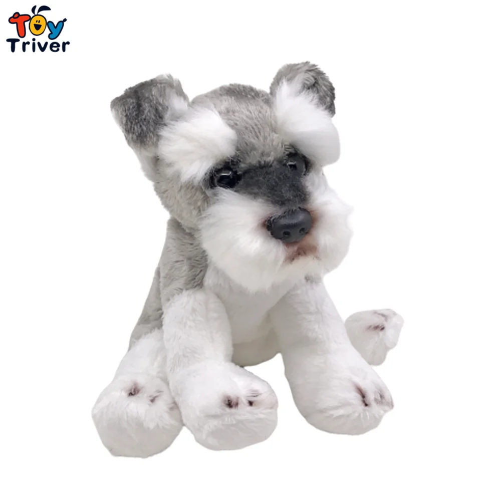 

Lifelike Schnauzer Dog Plush Toy Triver Stuffed Animals Doll Puppy Pet Kids Baby Children Birthday Gift Home Decoration Crafts