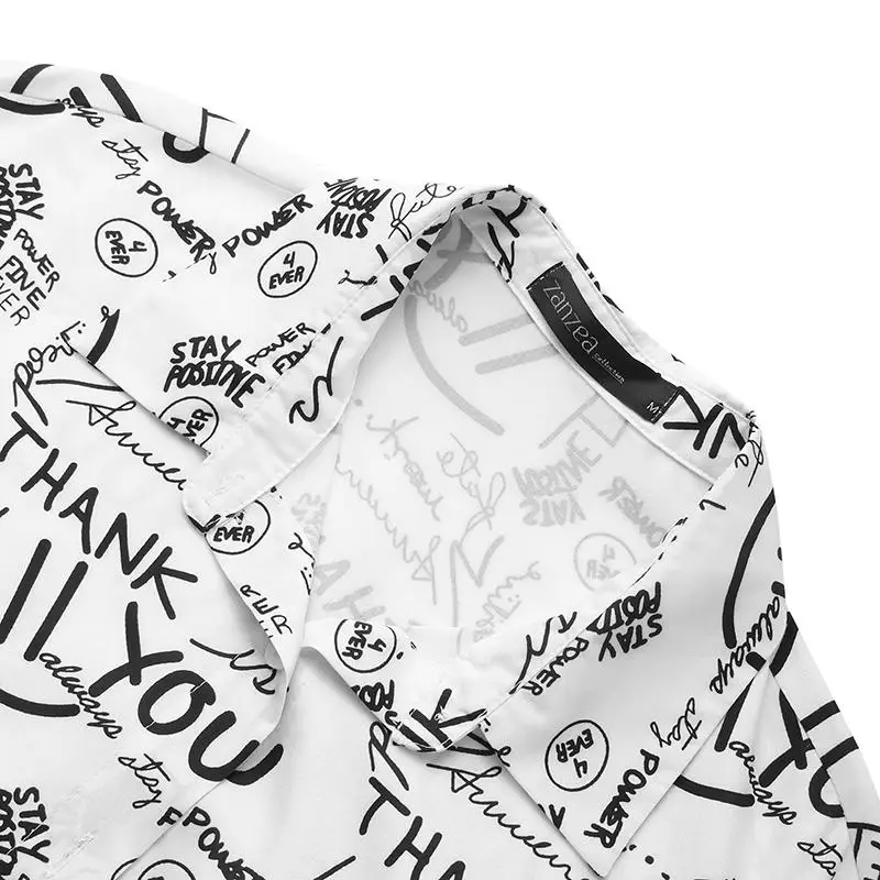 

Stylish Letter Printed Shirts Women's Spring Blouses 2021 ZANZEA Casual Long Sleeve Blusas Female Lapel Button Down Tops S-5XL