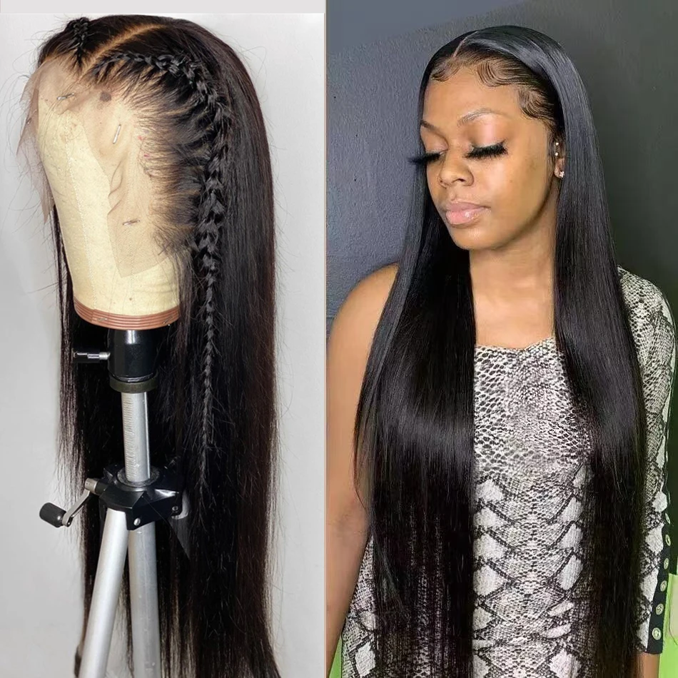 

Transparent Lace Front Wigs T Part 180 Density Straight Lace Front Wig Straight Human Hair Wigs 13X1 Brazilian Hair Wigs