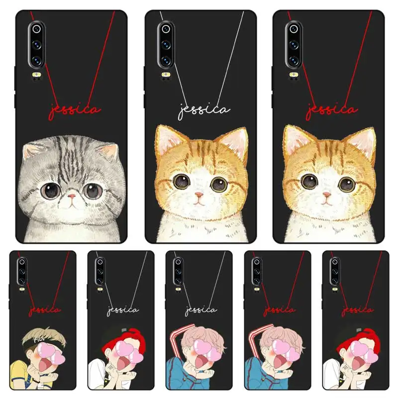 Кошка пользовательское имя DIY черный мягкий Уретановый Термопластик (tpu)