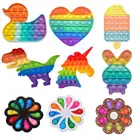 Игрушка-Антистресс с эффектом пузырька, радужная сжимаемая игрушка-Антистресс для взрослых и детей