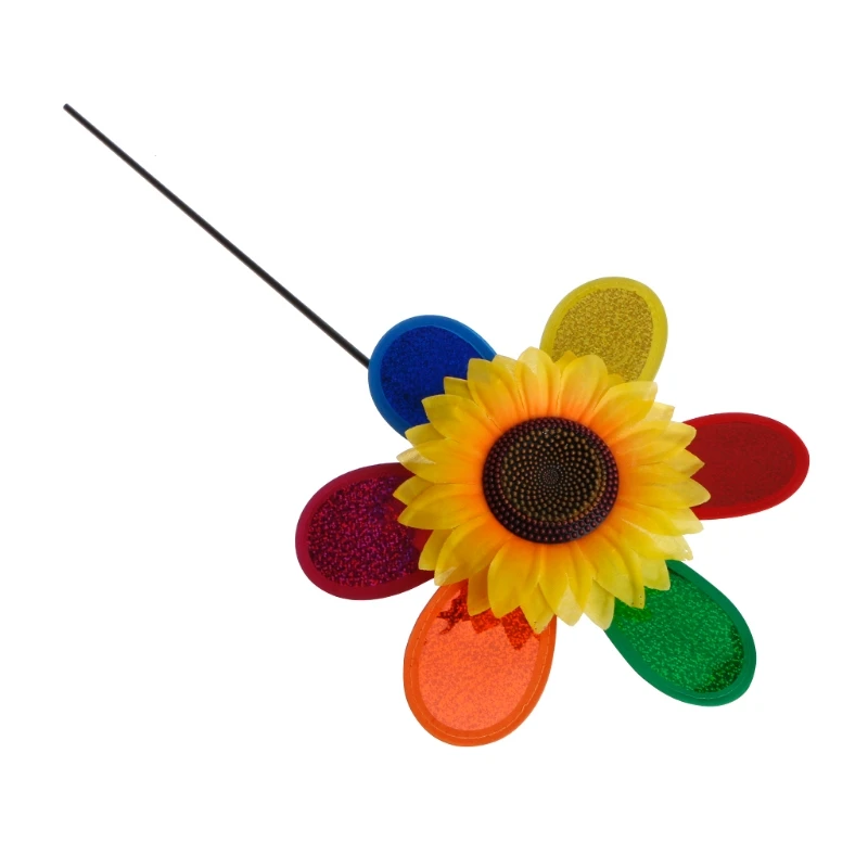 

Colorful Sequins Sunflower Windmill Wind Spinner Home Garden Yard Decoration