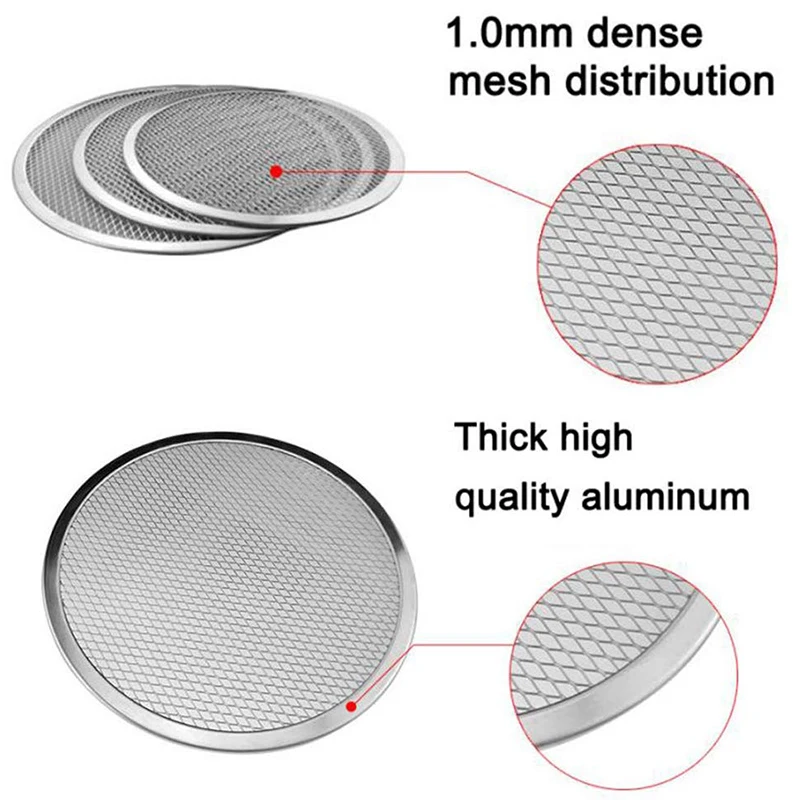 Набор из 2 сковородок для пиццы с отверстиями бесшовный экран алюминиевый