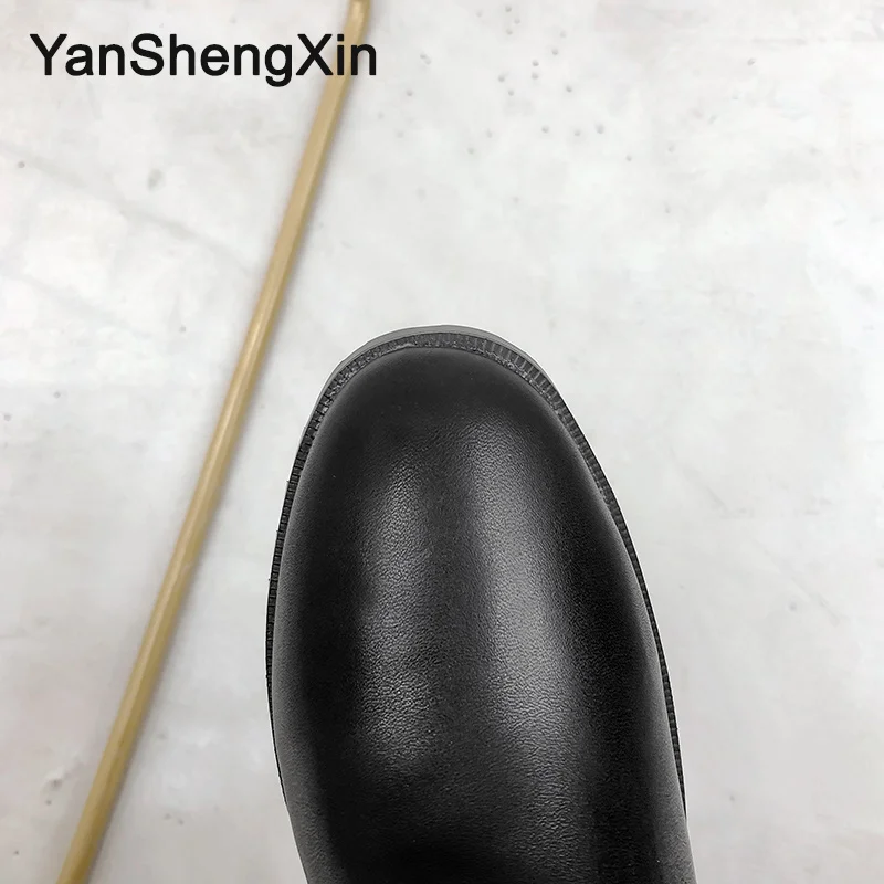 YANSHENGXIN/обувь; женские ботинки; Ботинки martin с круглым носком в интернет-стиле; женская обувь на плоской подошве; ботинки осень-зима; женские ботинки