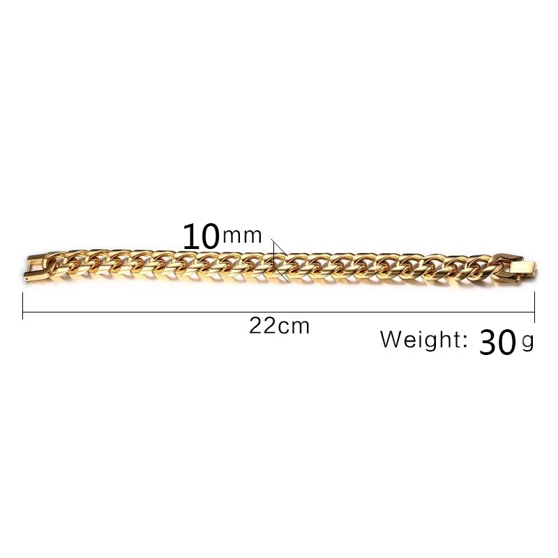 

gold chain bracelets mens stainless steel bracelets hip hop cuban link chain on hand bracelet steel gifts for male accessories