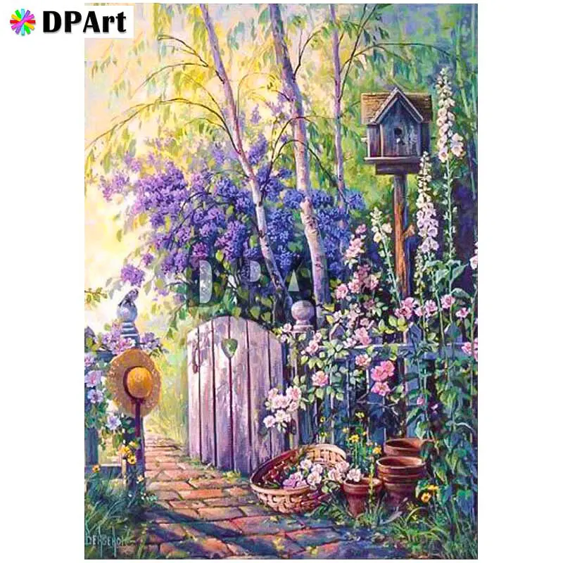Алмазная живопись 5D квадратные/круглые стразы пейзаж с цветком вышивка