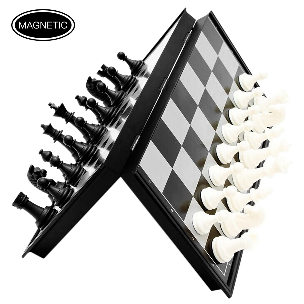 

Magnetic Chess Set Folding Plastic Chessboard Lightweight Board Educational Toys Parlor Game Outdoor Portable Parent-Child Toy