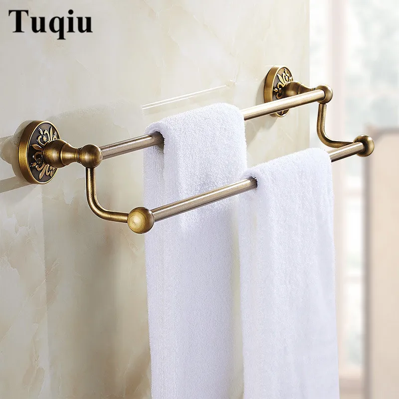 bathroom accessories set antique bronze carved aluminum bath hardware sets towel rackpaper holder toilet brush holderhooks free global shipping