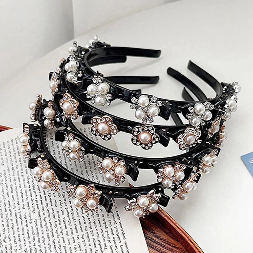 

Unisex Alice Pearls Elegant Hairbands Men Women Sports Headband Double Bangs Hairstyle Make Up Hairpins Fashion Hair Accessories