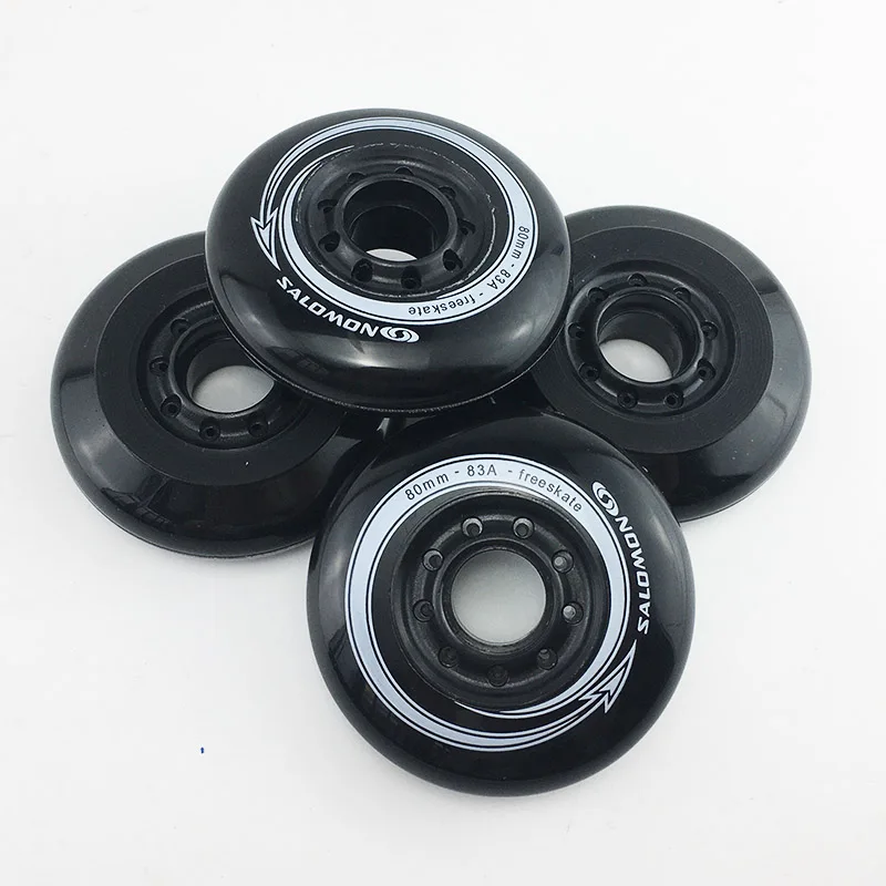 JAPY 80mm 83A Inline Skates Wheels 8PCS/EST Skating Roller Black Slalom Sliding FSK Patines Tires | Спорт и развлечения