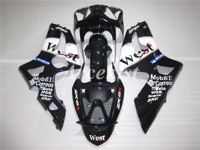

Новый ABS весь мотоцикл обтекатели комплект подходит для Kawasaki Ninja ZX-6R 636 zx6r 2003 2004 03 04 Кузов Набор на заказ Западная