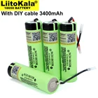 Перезаряжаемый литиевый аккумулятор Liitokala NCR18650B, 3,7 в, 3400 мАч, 1-20 шт.