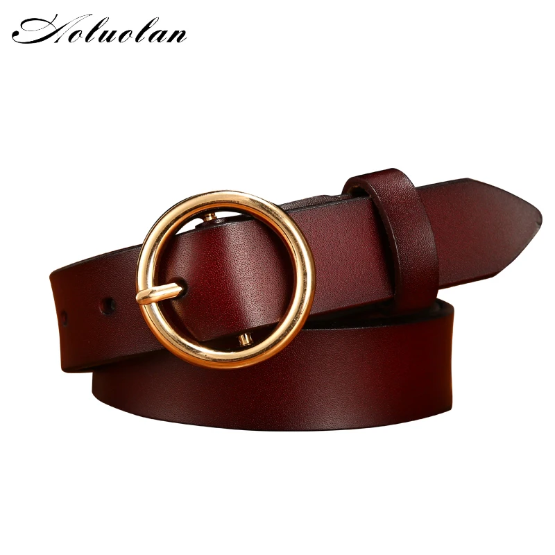 Luxury brand designer Real genuine leather belt for women casual fashion belt pin buckle  High Quality