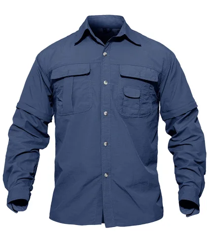

Quick Dry Shirt Men Hiking Shirt Removable Military Tactical Shirts With Pockets Hunting Shirt Fishing Shirts Outdoor