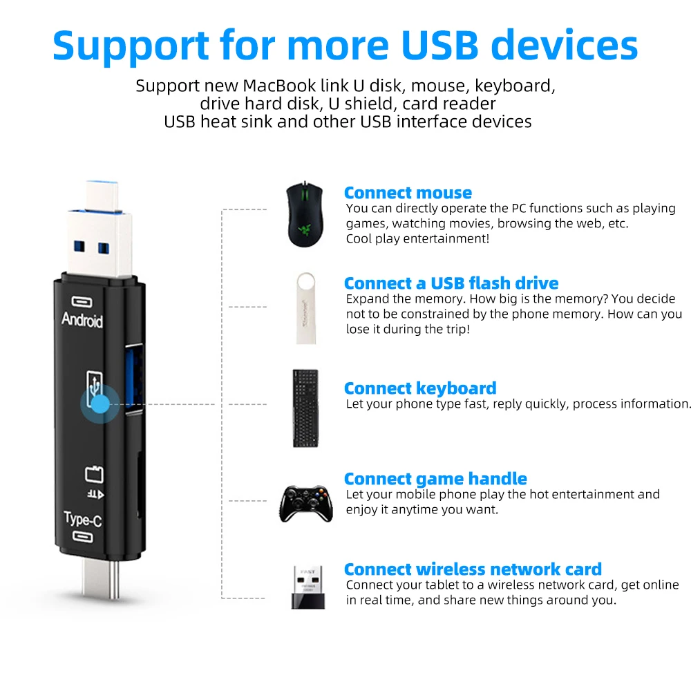 

OTG Micro USB Type C - TF OTG
