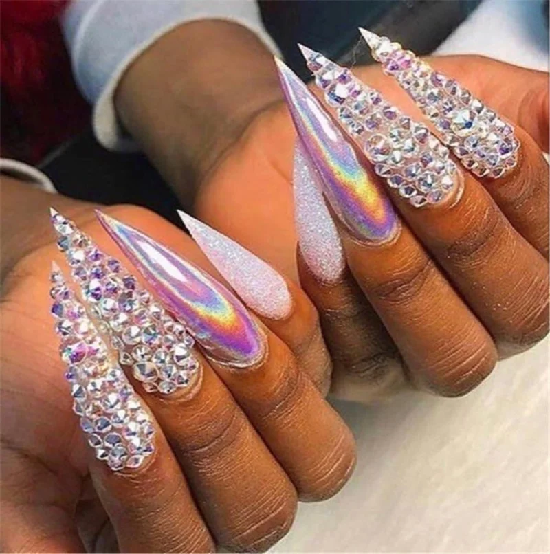 Ювелирные украшения с бриллиантами 12 квадратных коробок для маникюра|Стразы и