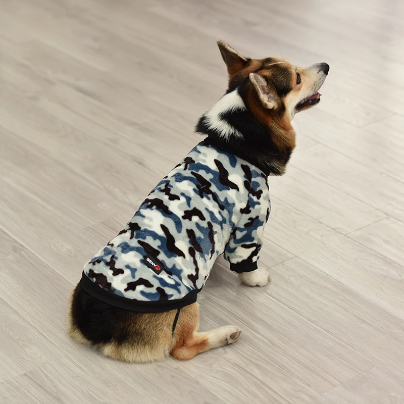Одежда для собак флисовая камуфляжная куртка пальто модная одежда на липучке