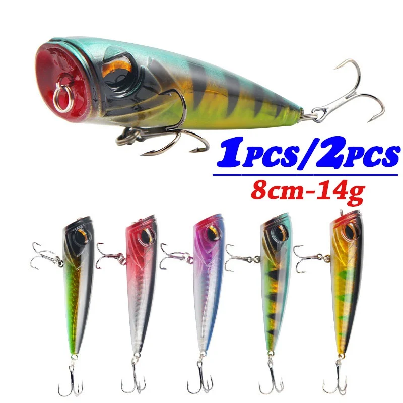 

1pcs or 2Pcs Popper Fishing Lures Hard Fish Bait Artificial Fish Lures Freshwater Saltwater Swimbait Fishing Lures Tackle