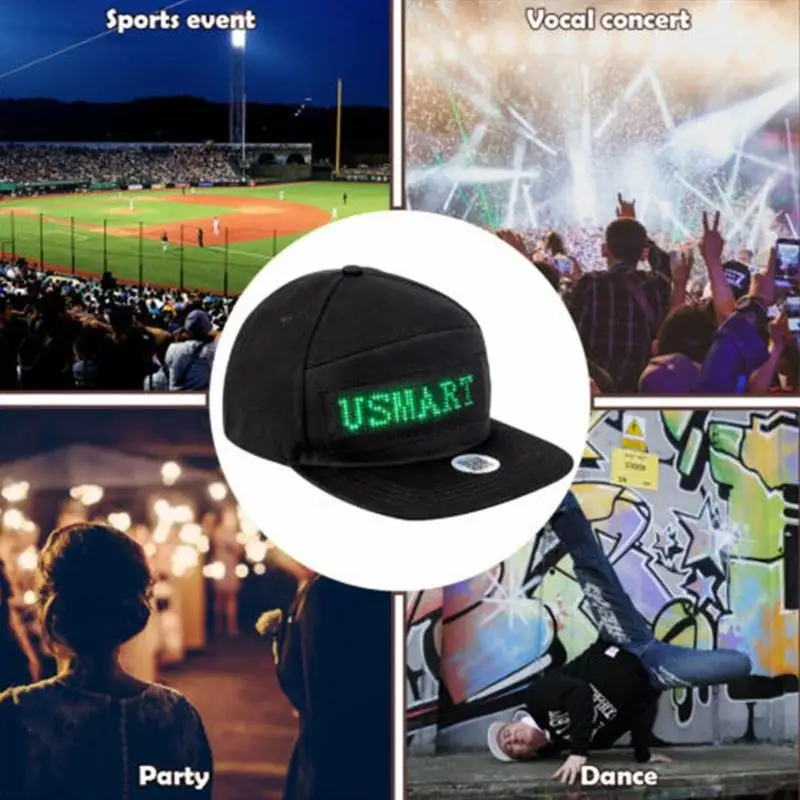 

Creative LED Display Light Hat Customized Bluetooth Hat Mobile APP Control Hat Led Light Word Hip Hop Hat