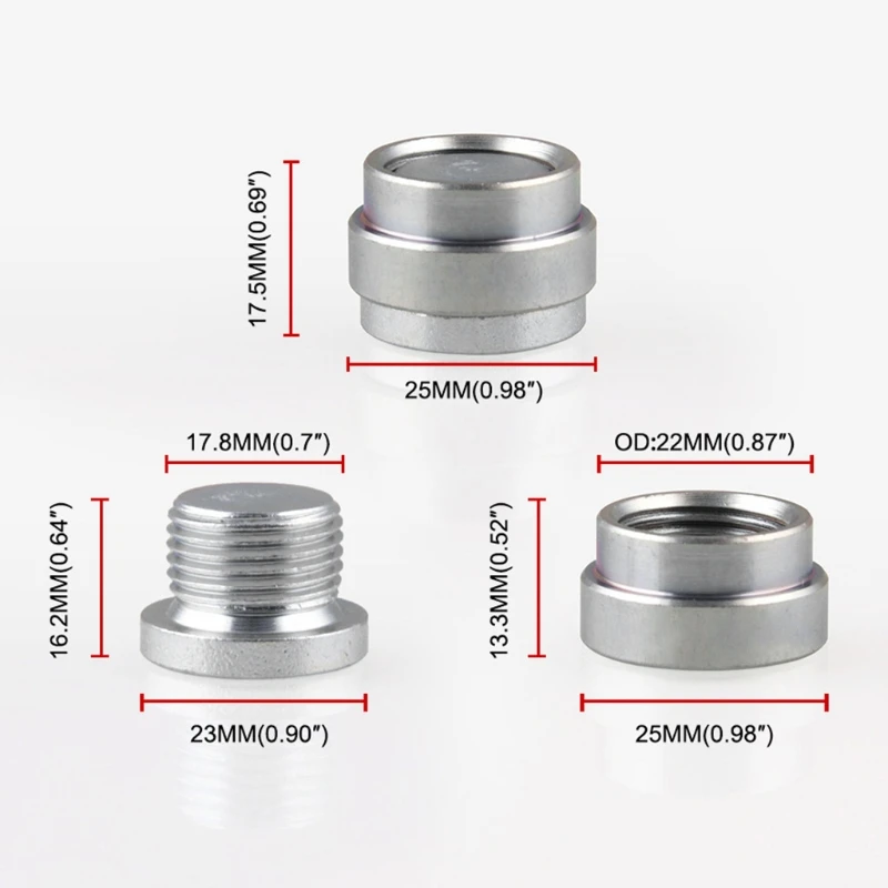 

2PCS/Set O2 Oxygen Sensor Weld On Bung & Plug Wideband Nut & Cap Kit Stepped Nut Adapter A0NE