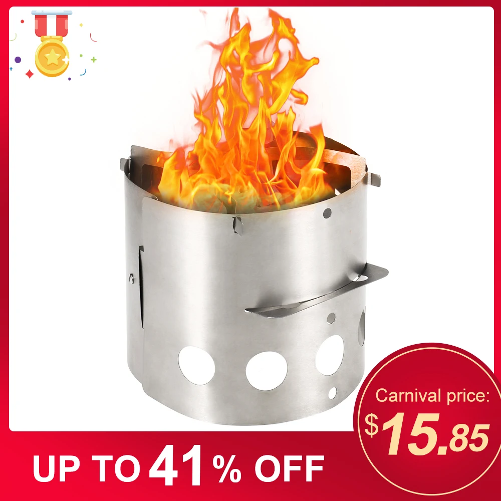 Уличная газовая горелка Lixada 2 в 1 титановая деревянная плита ветрозащитная