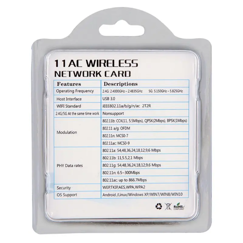 Мини 2,4G/5,8G двухдиапазонный wifi USB 3,0 1200Mbps LAN беспроводной адаптер приемник сетевая карта встроенная антенна для Windows Linux
