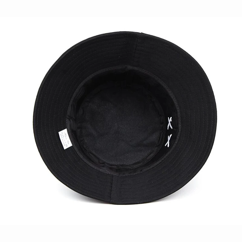 

100%Cotton High Quality Embroidered Sad Face Fisherman's Hat Sun Hats Shade Flat Top Fashion Bucket Hats Outdoor Fishing Cap